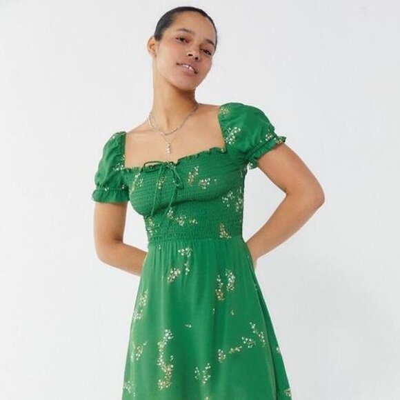 Faithfull The Brand Green Midi Dress - Picture 1 of 6